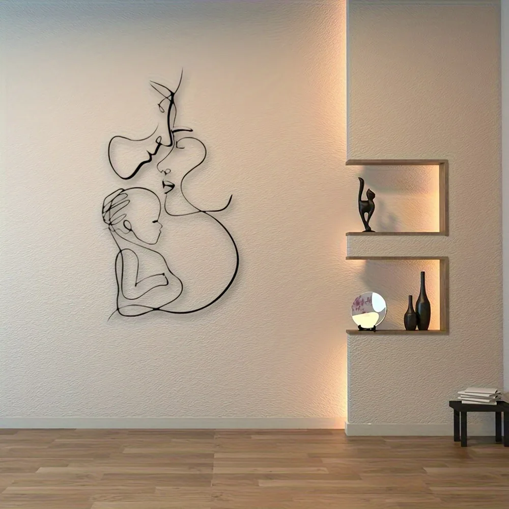 CIFBUY Metal Wall Art Family Decor Wire Art Sign Bedroom Bedside Living Room Home Decor Wedding Gift