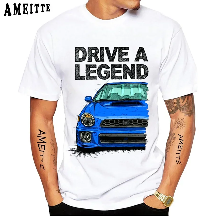 Drive The Legend Subie WRX STI Street Racing Fans T-Shirt New Summer Men Short Sleeve JDM Car White Casual Boy Tees Hip Hop Tops