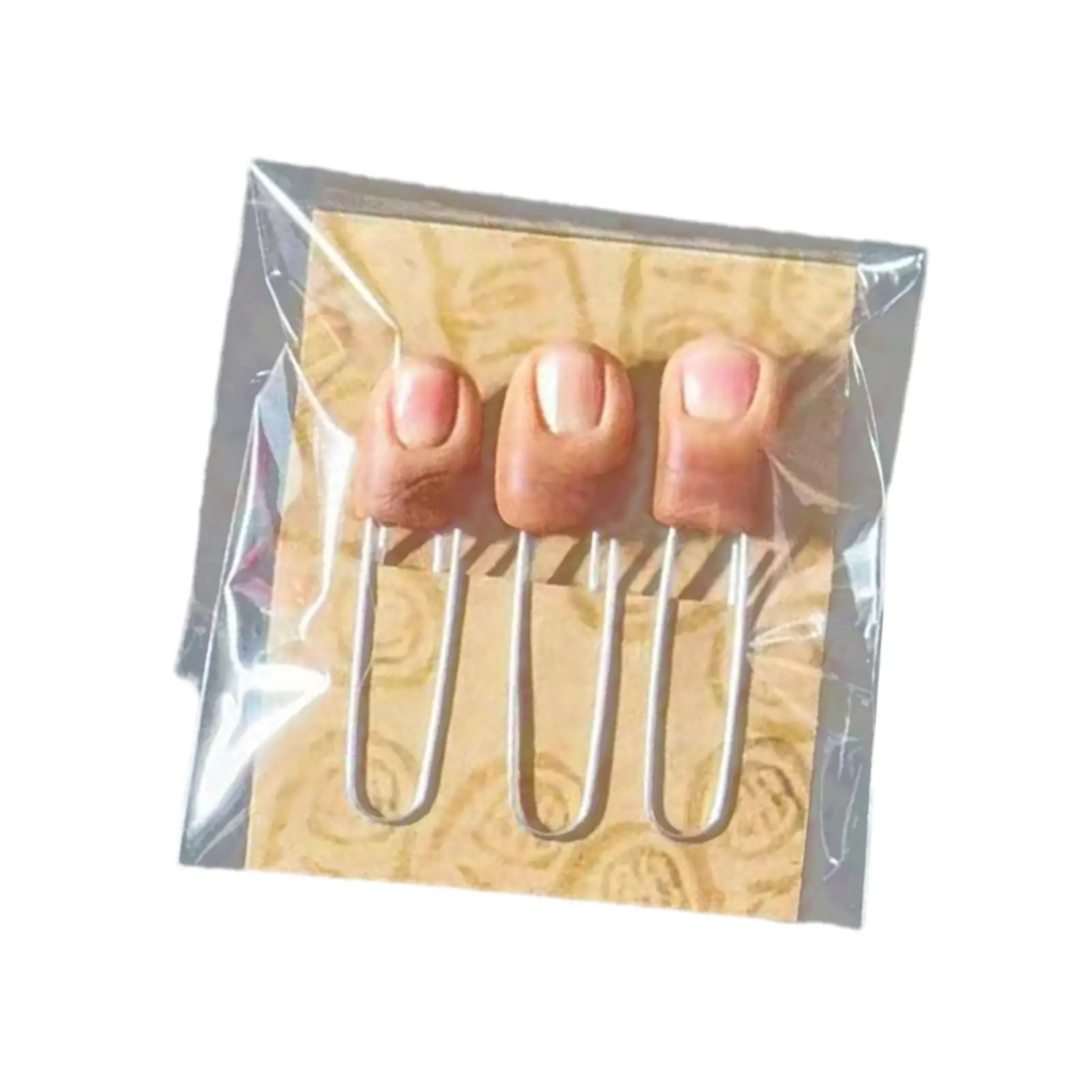 3x Paperclip Bookmarks Durable Bookshelf Ornaments Finger Shape Paper Clips