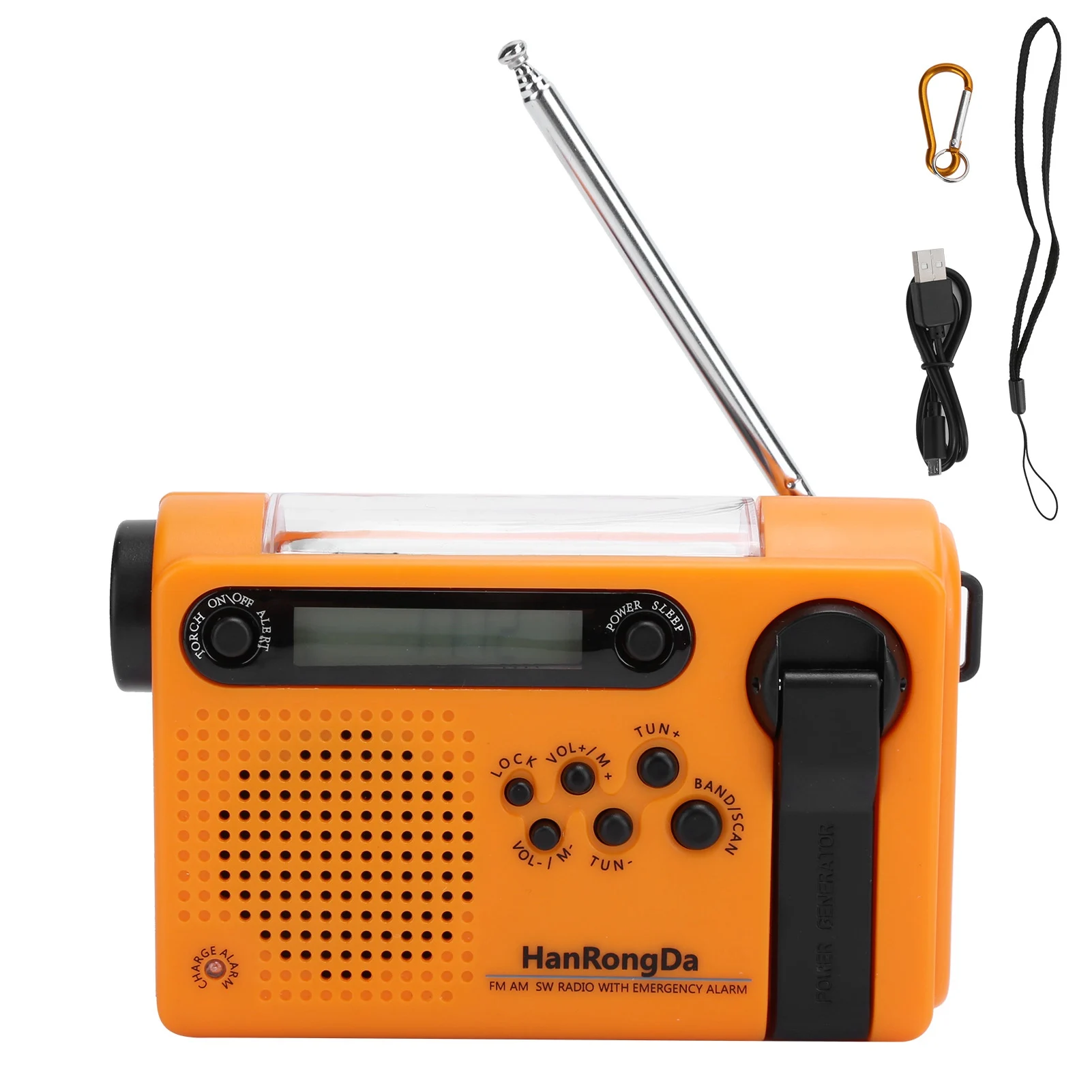 FM/AM Radio Portable Radio Full Band Radio Portable Full Band Radio Solar Charging FM/AM Radio with Flashlight for Emergency Use