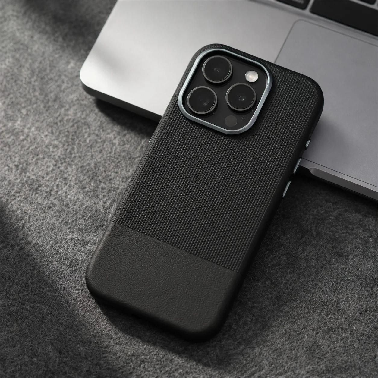 Luxury Colorblock Embossed Leather Magnetic Case for iPhone 17 Air 16 15 14 13 Pro Max, Wireless Charging Alloy Lens Cover