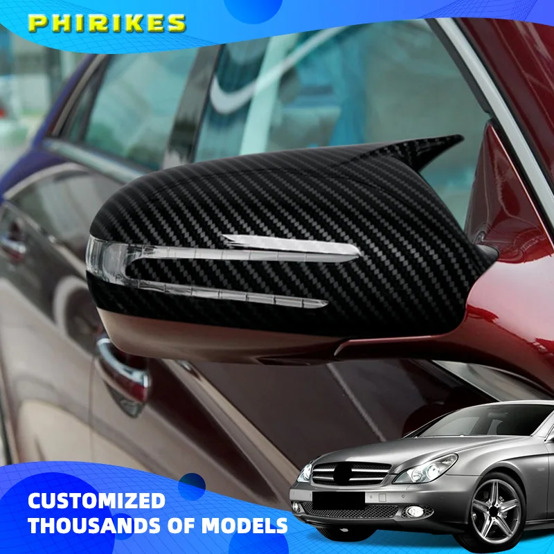 For Mercedes Benz CLS C219 W219 CLS280 300 320 350 2009-2011 2PCs Carbon Fiber Look Car Rearview Mirror Cover 