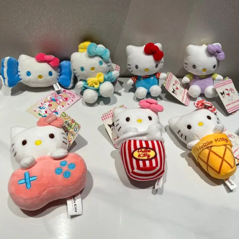 

Милый плюшевый брелок Hello Kitty в виде рожка мороженого, подвеска для сумки в стиле молочных конфет и томатов, очаровательное украшение для рюкзака для девочек