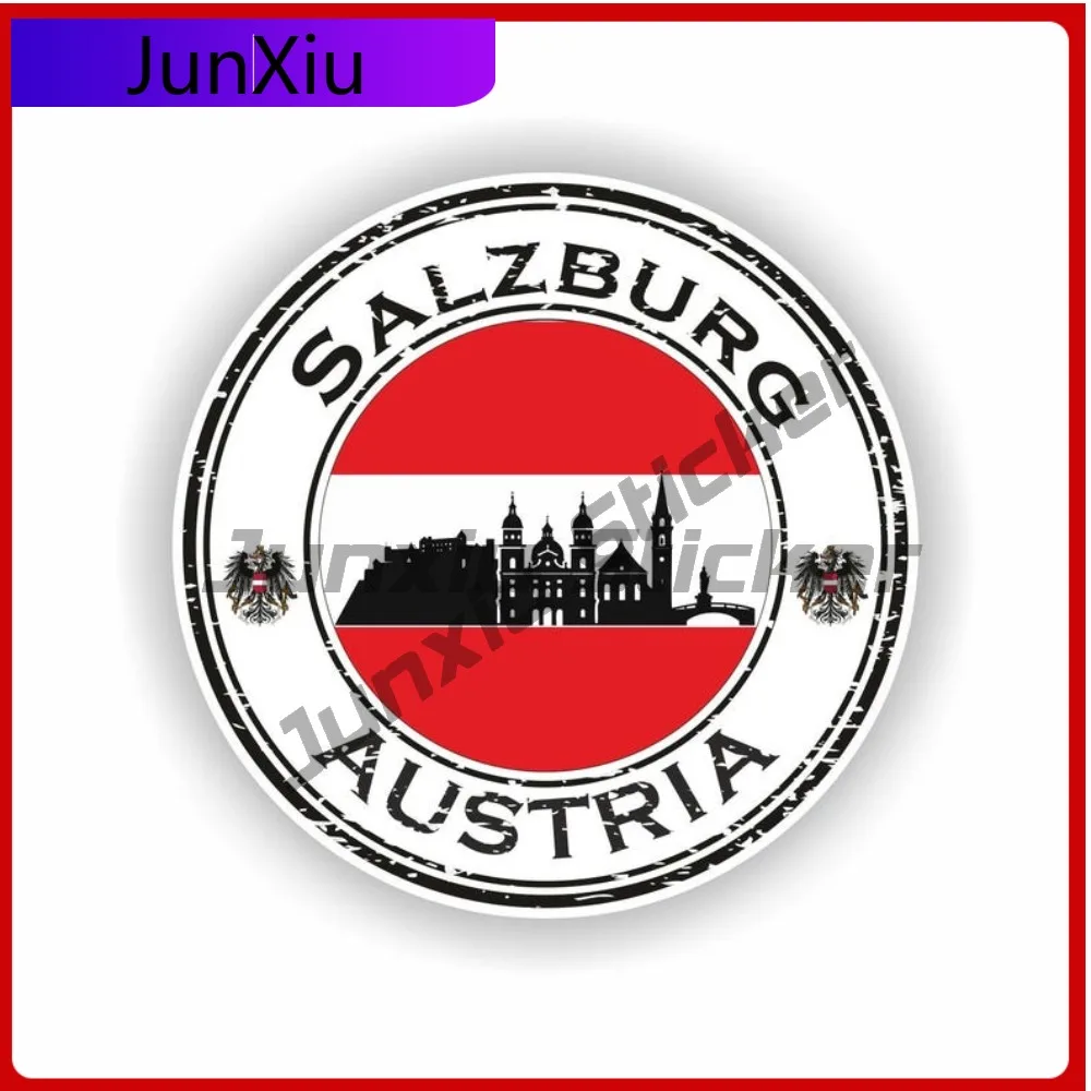 

Salzburg Austria Seal Sticker Round Funny Bumper Helmet Scratch Cover Auto Accessories Vinyl Decal For Car Truck SUV Window
