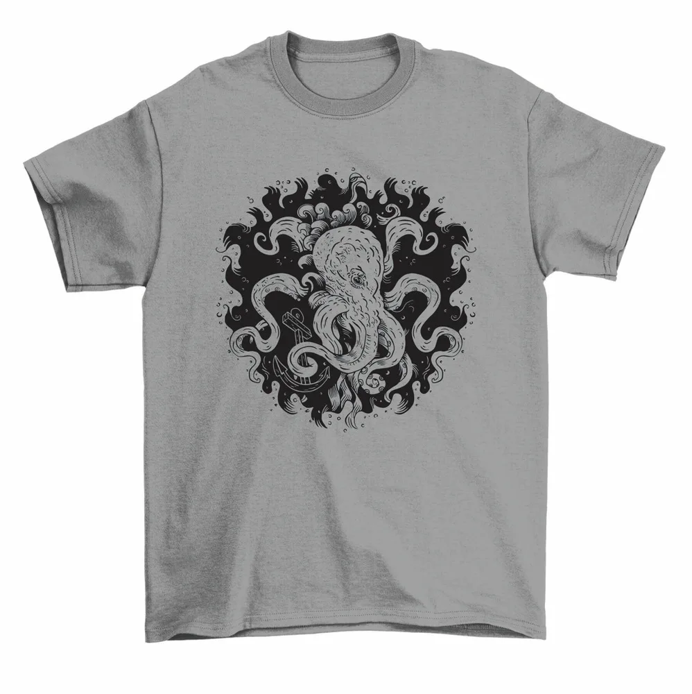 Kraken Giant Octopus Ship Anchor Squid T-Shirt Men Women High Quality 100%Cotton Short Sleeve