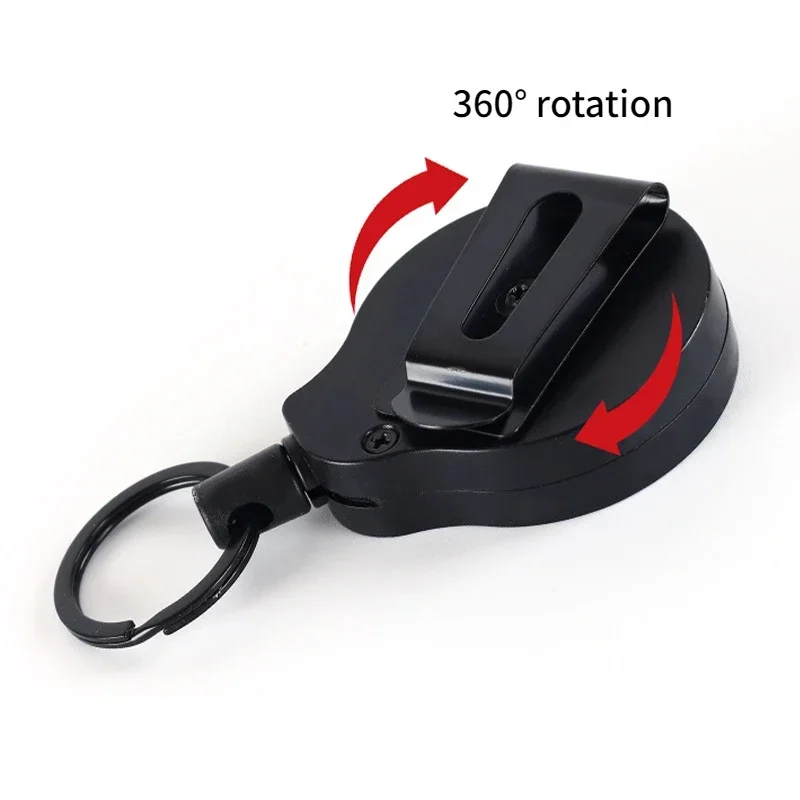 Belt Keychain Badge Reel 70cm Retractable Length 360° Rotatable Badge Pass Card Clip Fishing Key Ring Badge Holder Reels Clip