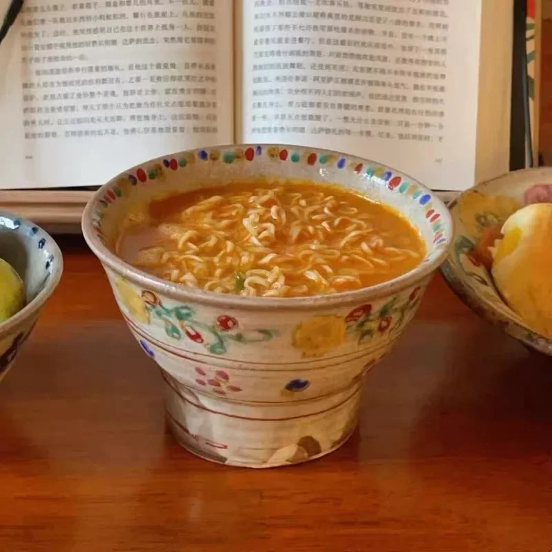 bowl, tableware, matcha bowl, high value, cute tableware at high temperature, cartoon large-capacity rice bowl tableware