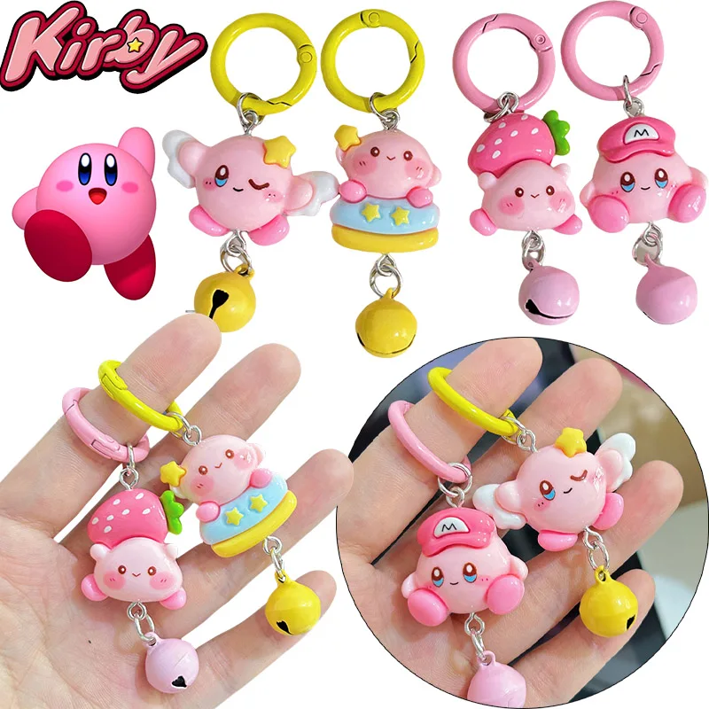 Kirby Keychain Resin Y2K Small Keychains for Women Bag Pendant Jewelry Keyring Girls Backpack Charm Headphone Case Accessories