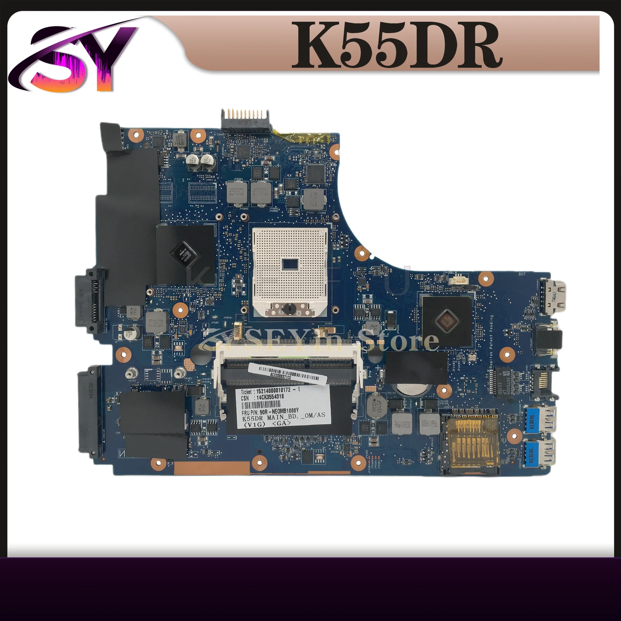 

K55DR Notebook Mainboard For Asus A55DR K55D K55DE K55N Laptop Motherboard AMD Graphics Card 100% Working Well DDR3