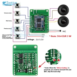 QCC3034 Bluetooth V5.01 Audio Bluetooth Control Module SBC  AAC APTX APTXLL APTXHD Power Amplifier Board 3.6-5.5V