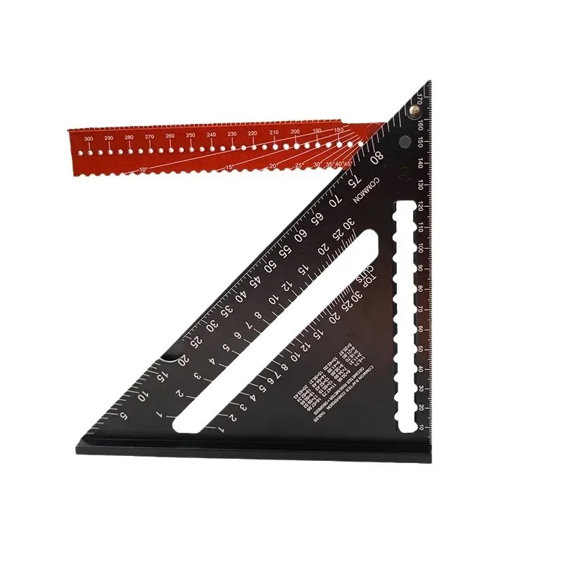 Allsome New Woodworking Triangle Ruler Foldable Fixed with Magnet Adjustable Angle 7 Inch 12 Inch Aluminum Alloy Triangle Ruler