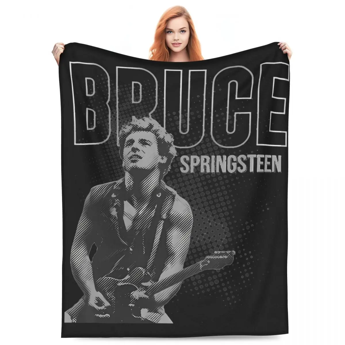 

Bruce Springsteen 2024 World Tour Blanket Fleece Printed Vintage Heavy Metal Rock Music Tour Relax Super Soft Throw Blanket