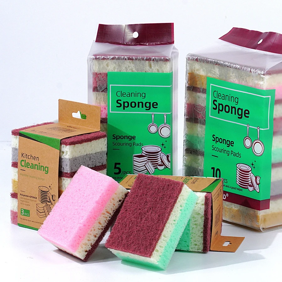 High density sponge cleaning cloth, dishwashing cloth, non greasy kitchen and catering supplies, sponge brush, pot and bowl