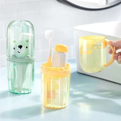 Travel Mouthwash Cup Toothbrush Toothpaste Organizer Portable Travel Toothbrush Cup