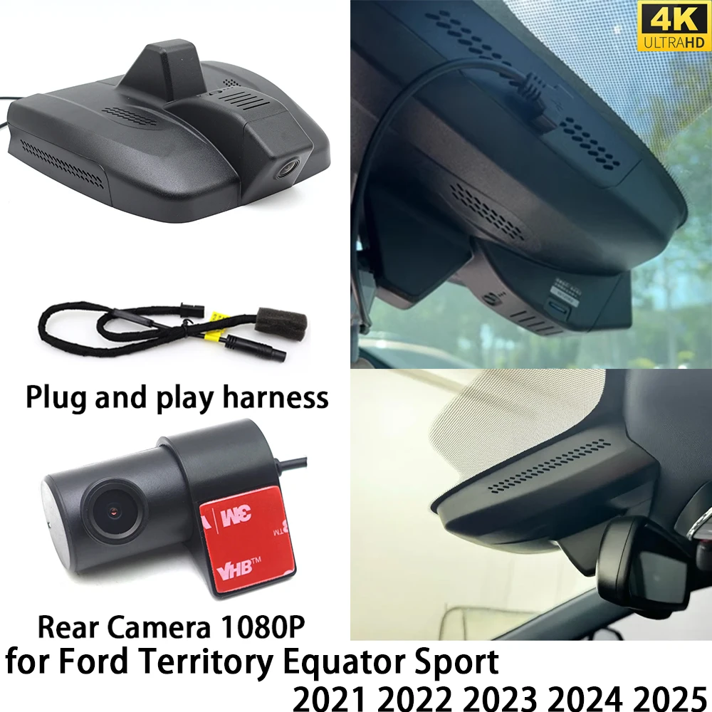 Cámara de Video DVR 4K para Ford Territory Equator Sport, Cámara Delantera y Trasera OEM, Grabador de Video Wifi 2160P, Grabación en Bucle, Visión Nocturna