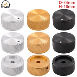 1pc 34x18mm CNC Machined Solid Aluminum Pointer Knob Button Cap for Audio Amplifier Speaker Turntable DAC CD Potentiometer Vol