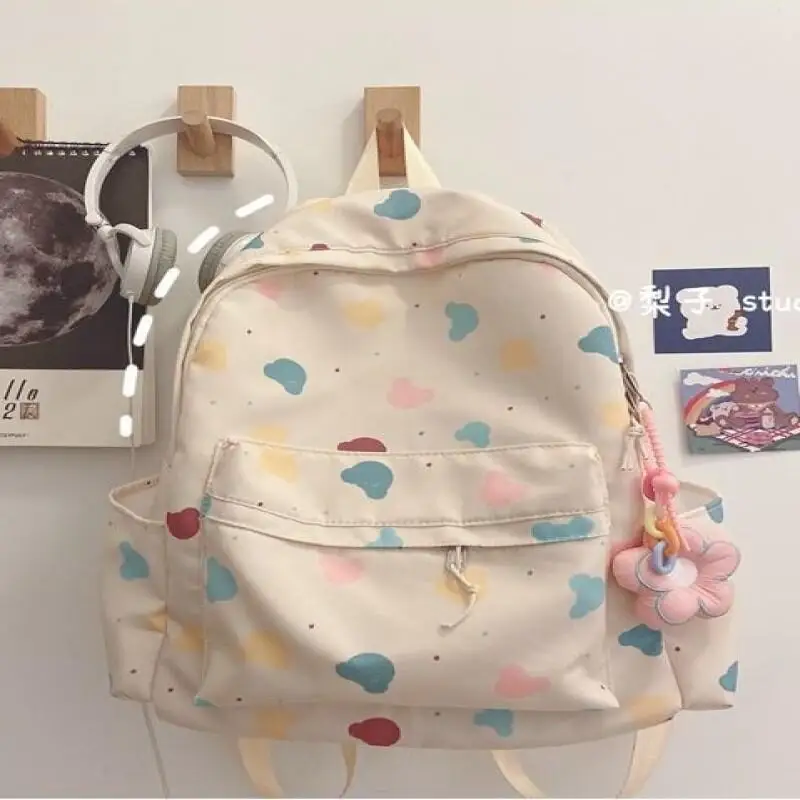 أزياء نمط جديد الحب لطيف الكرتون عارضة سعة كبيرة متعددة الوظائف حقيبة من القماش للماء حقيبة مدرسية مقاومة للاهتراء #2