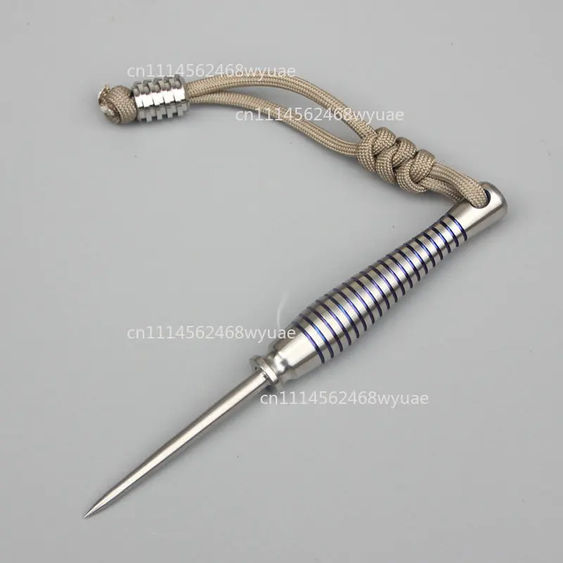 TC4 Titanium Alloy EDC Tool | Hidden Dual-Function Tea Needle & Awl | Hand-Baked Color | Portable Detachable Outdoor Accessory