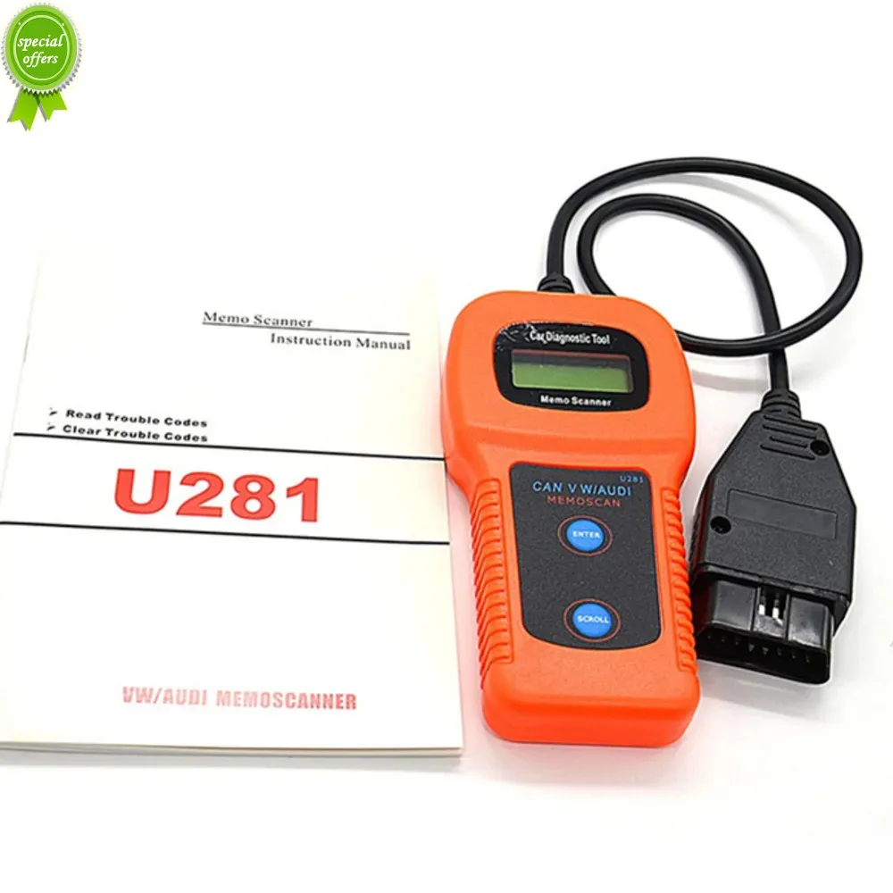 

OBD II 2 CAN U281 Car Code Reader Scanner Memo Diagnostic Tool Memoscan Seat CAN-BUS OBD2 Diagnostic Scanner For AUDI VW Passat