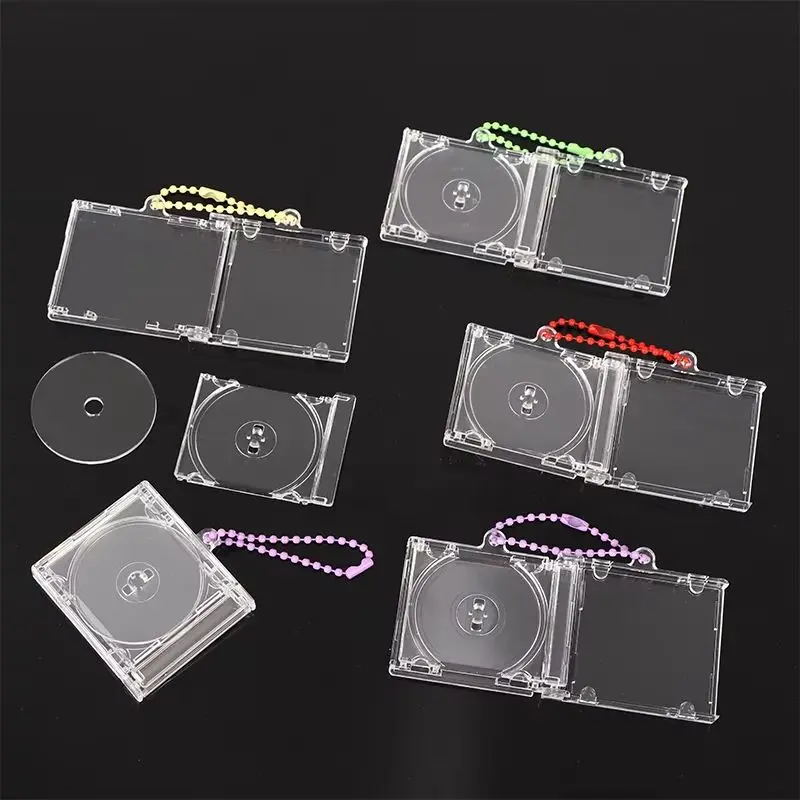 Blank Album Mini CD Case Keychain CD Player Keyring Peripheral Commemorative Album Key Holder For DIY Backpack Pendant