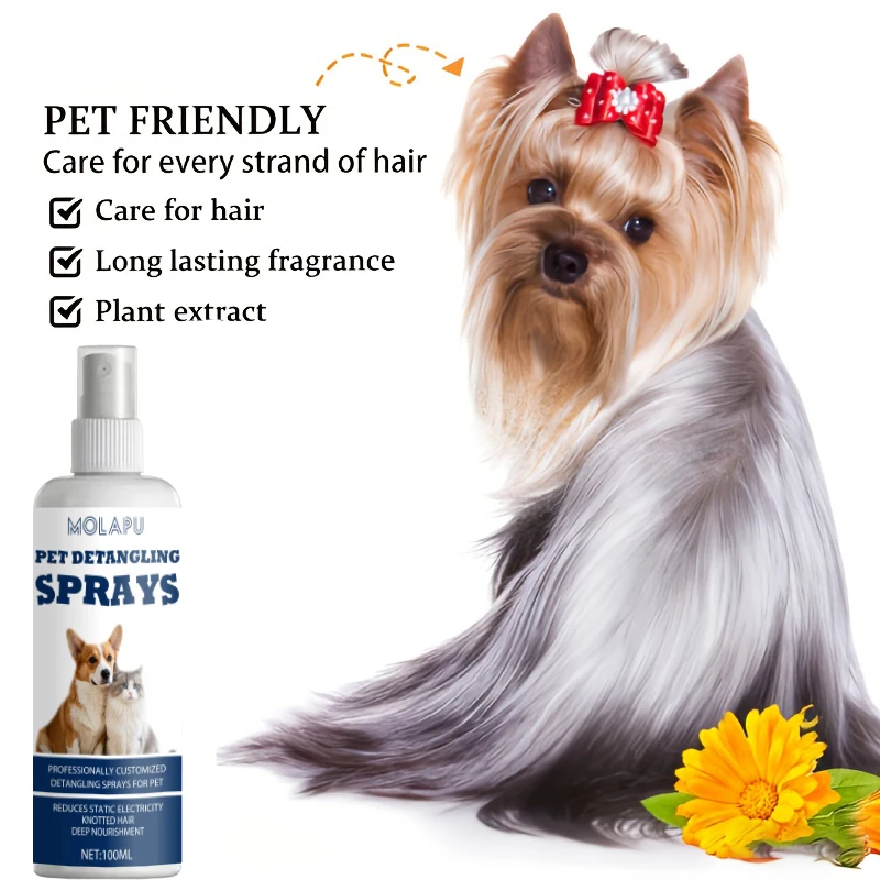 Cat and Dog Detangling Spray – A leave-in conditioner spray for fur, used to remove hair tangles. Used for pet grooming, pet gro