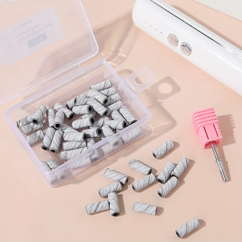 Sanding Bands For Nail Art, 80/120/180/240 Grit, Mini Nail Drill Bits For Manicure And Pedicure