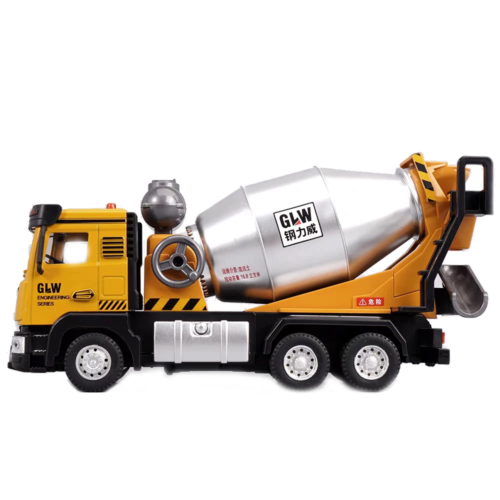 1:40 شاحنة خلط سبيكة دييكاست نموذج الهندسة البناء لعب المركبات ضوء الصوت التراجع جمع لعب للأطفال