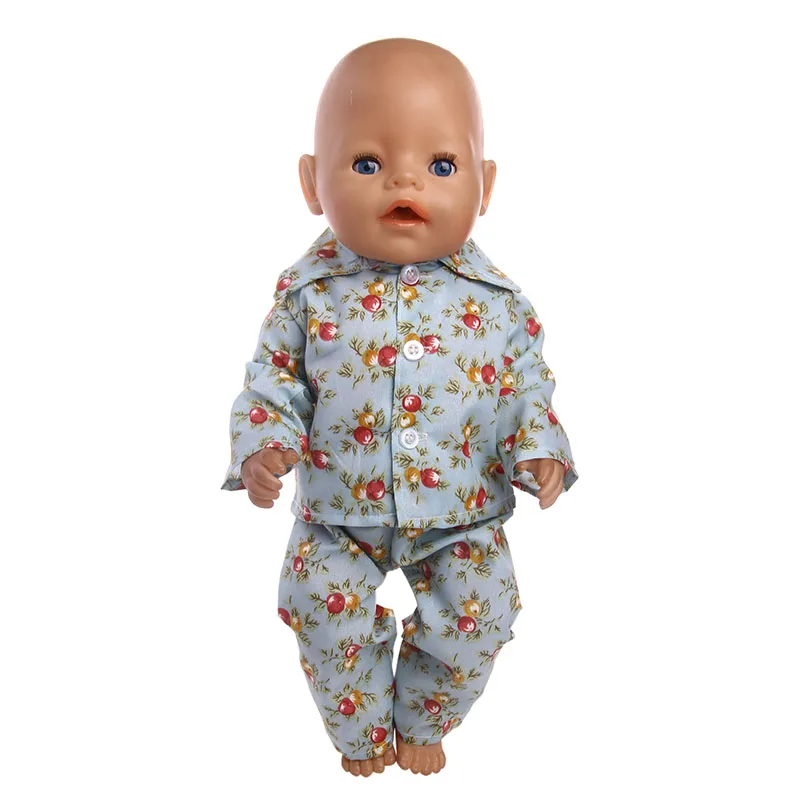 Doll Clothes Cute Floral Pajamas Outfit For 18Inch America Doll&43Cm Reborn Doll Accessories,Our Generation Girl's Toy Gift