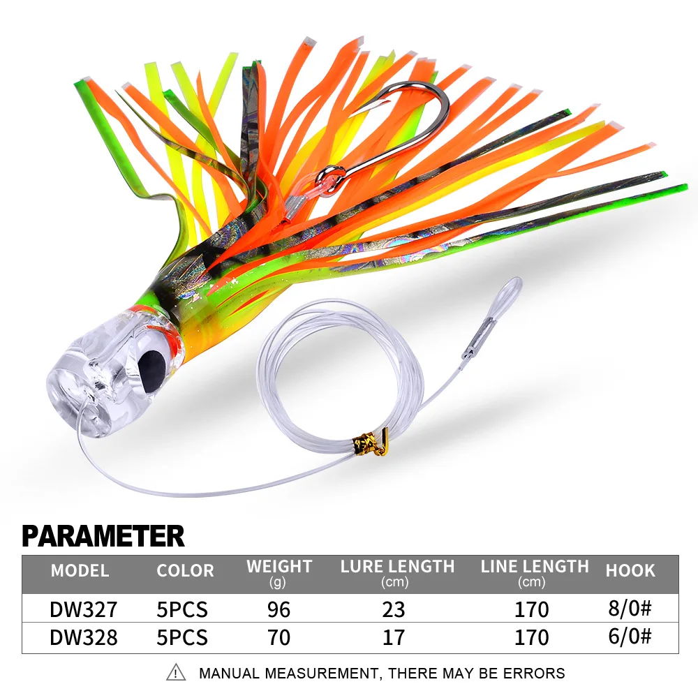 17CM/70G 23CM/96G 2 Kinds of Professional Ocean Squid Boat Fishing Lures with Wire Bait and Squid Soft Lure for Trolling tuna image 2