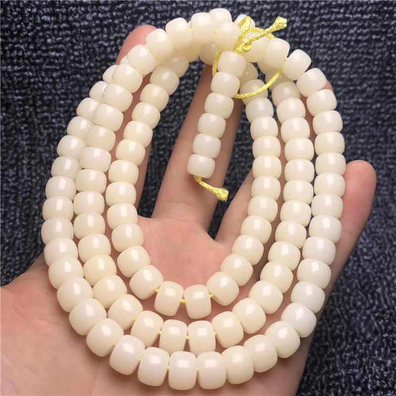 Factory Supply 108Piece Barrel Beads White Corypha Umbraculifea Bracelet White corypha umbraculifea108Beads Bracelet Wholesale