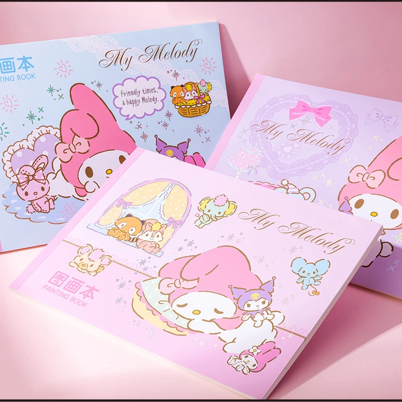 

Cute Hello Kitty B5 Drawing Notebooks Anime My Melody Journal Diary Kawaii Sketchbook Student Notepad Planner Girls Drawing Tool