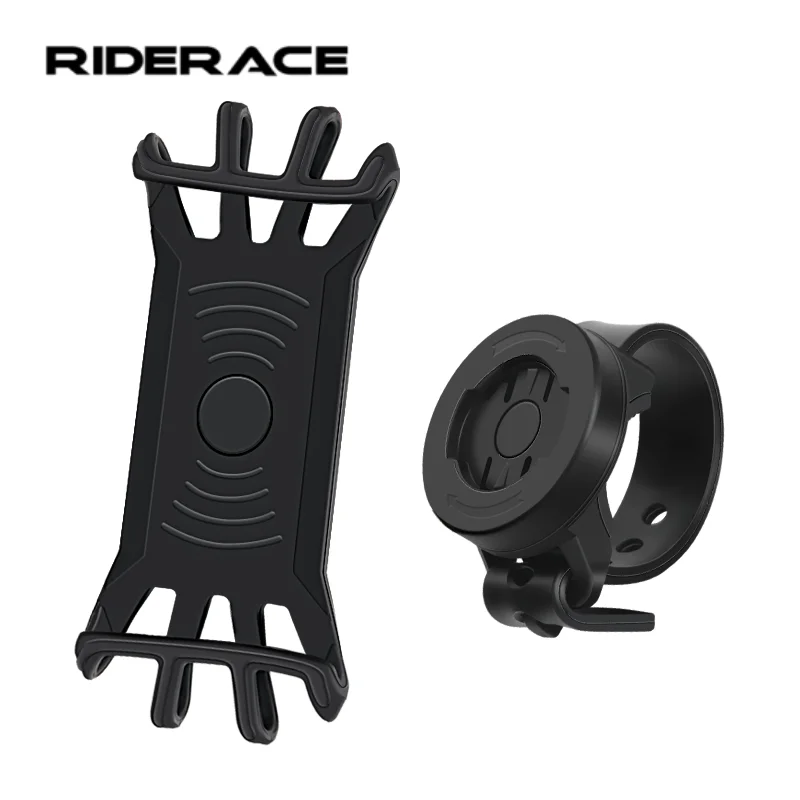 RIDERACE Fahrrad-Handyhalterung aus Silikon, Lenkerhalterung für Mobiltelefone, verstellbar, 360 Grad drehbar, für MTB und Rennrad, iPhone-Halterung