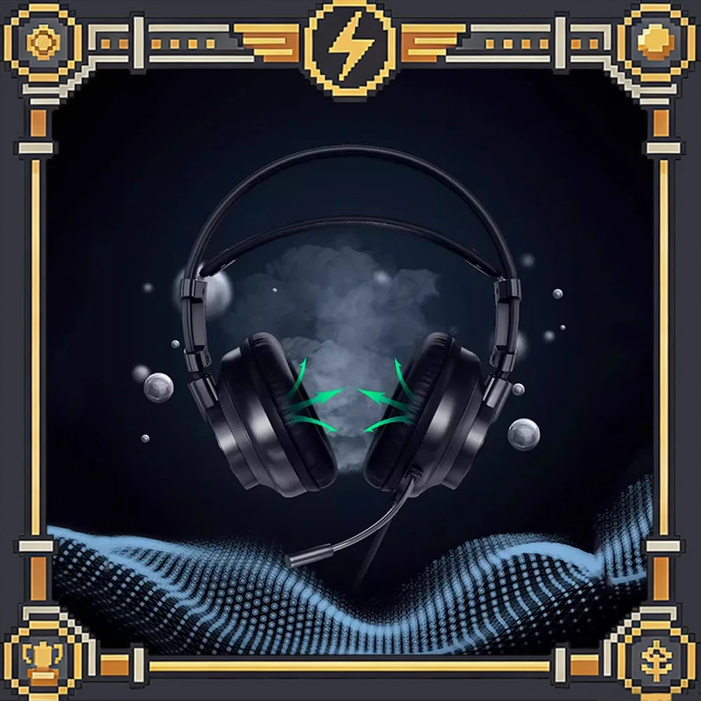 

Наушники XIBERIA K9 с 50-мм диафрагмой, чипом CM108B, микрофоном с шумоподавлением, игровой гарнитур с эффектом объемного звука 7.1 для ПК-геймеров