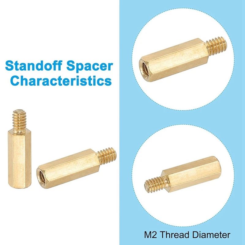 Viti di supporto WISH M2+3 mm, kit combinato dadi per viti con rondella di supporto in ottone esagonale da 240 pezzi maschio-femmina, oro