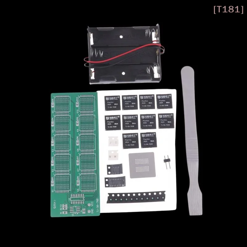 

[E] BGA Chip Soldering Practice Board Kit Decimal Flowing Lights Teaching Practical Training Soldering Practice Loose Parts