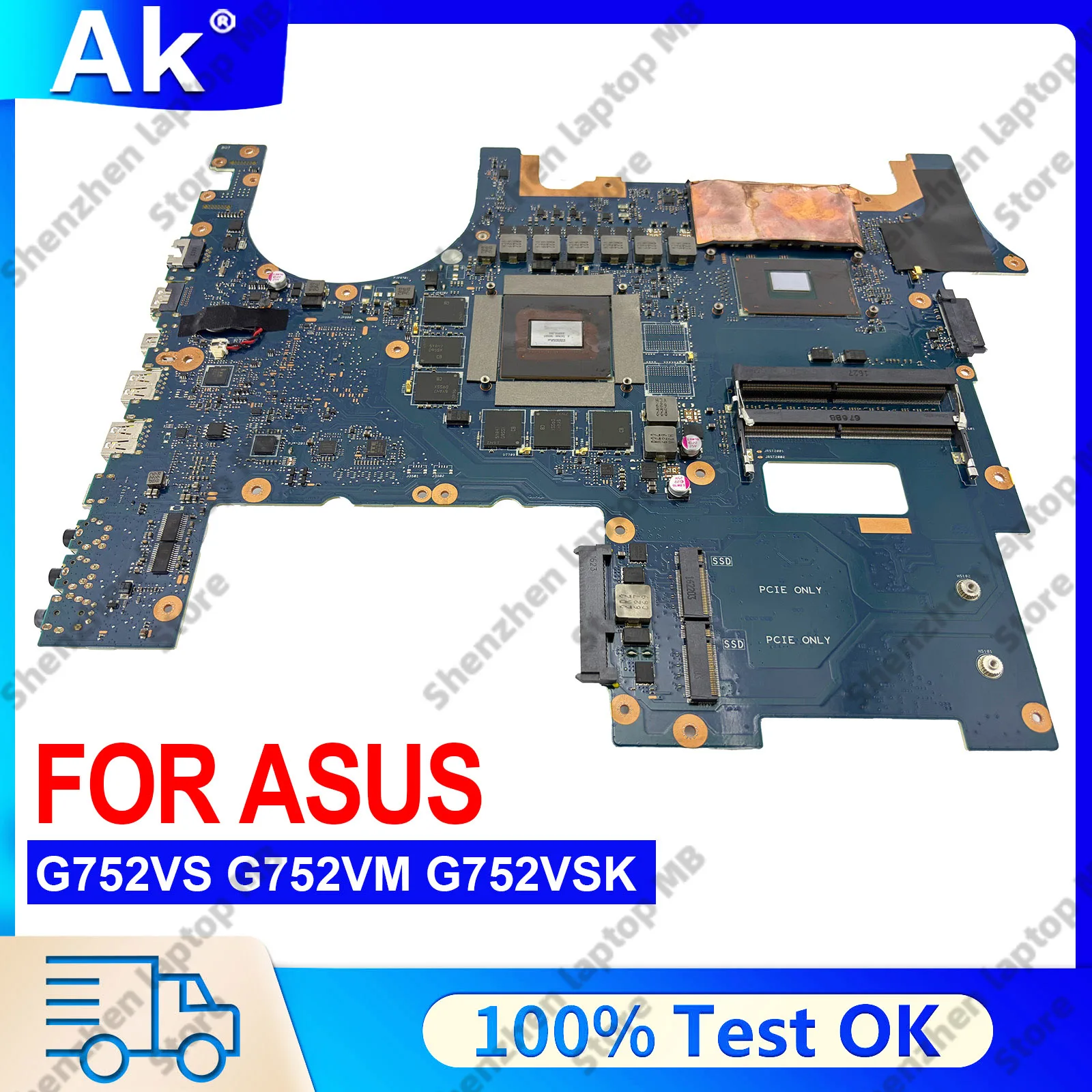 

G752VS Laptop Motherboard For ASUS ROG GL752VW G752VSK G752V Mainboard With I7-6700HQ I7-7700HQ cpu 100% tests OK stk