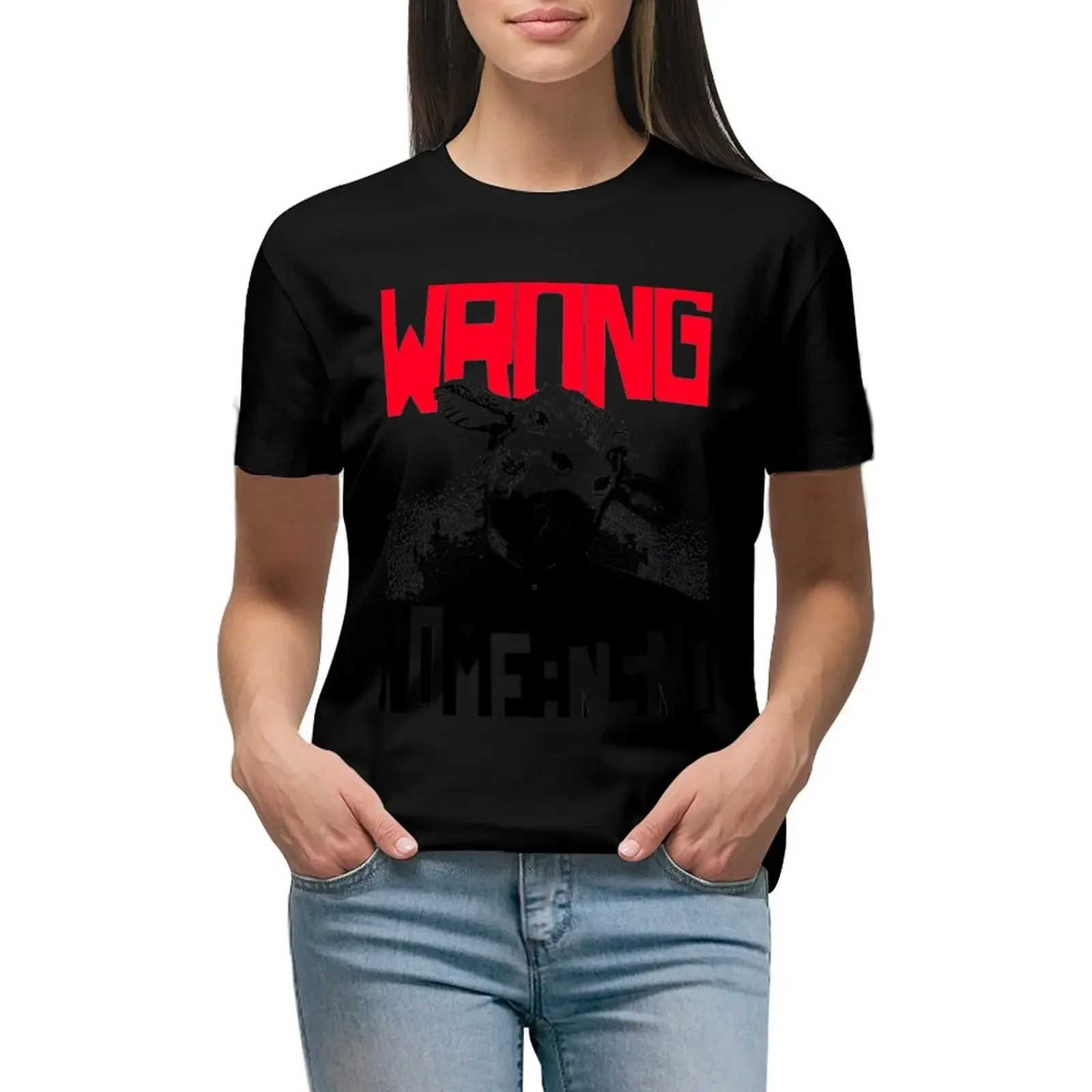 

Wrong Nomeansno T-Shirt korean fashion shirts graphic tees oversized t shirt dress Women