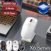 Attack Shark X6 2.4G Receiver Optical Mouse Wireless Gaming Mouse 26000DPI PAW3395 Bluetooth-Compatible Mouse For MacBook Laptop