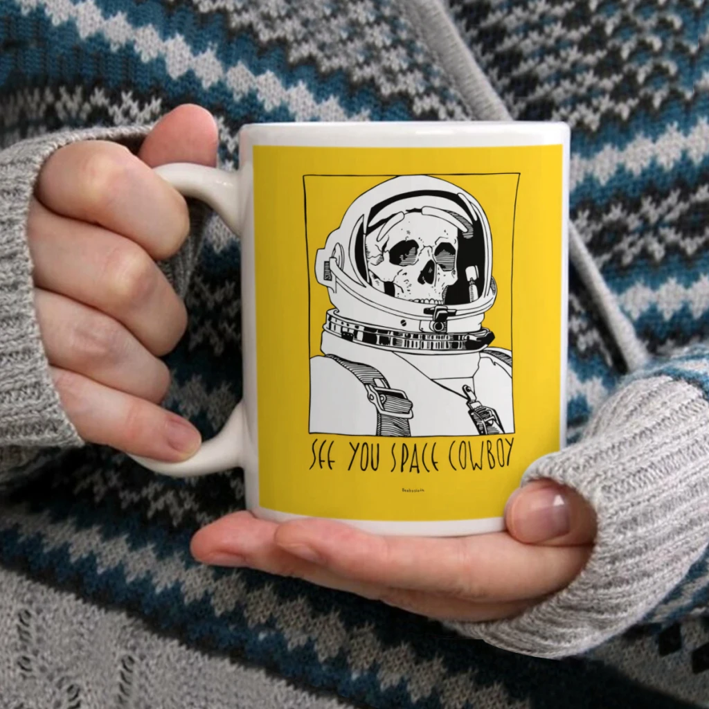 

Space CowboyCoffee Mug Tea Cup 11oz Coffee Cup Funny Birthday Ceramic Mug Personalized Cup