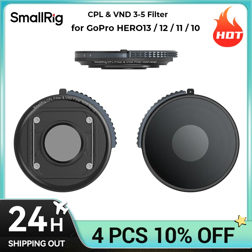 SmallRig 2-in-1 CPL & VND 3-5 Filter for GoPro HERO13 / 12 / 11 / 10 Combines CPL and VND 3-5 Stops for Versatile Use 4942