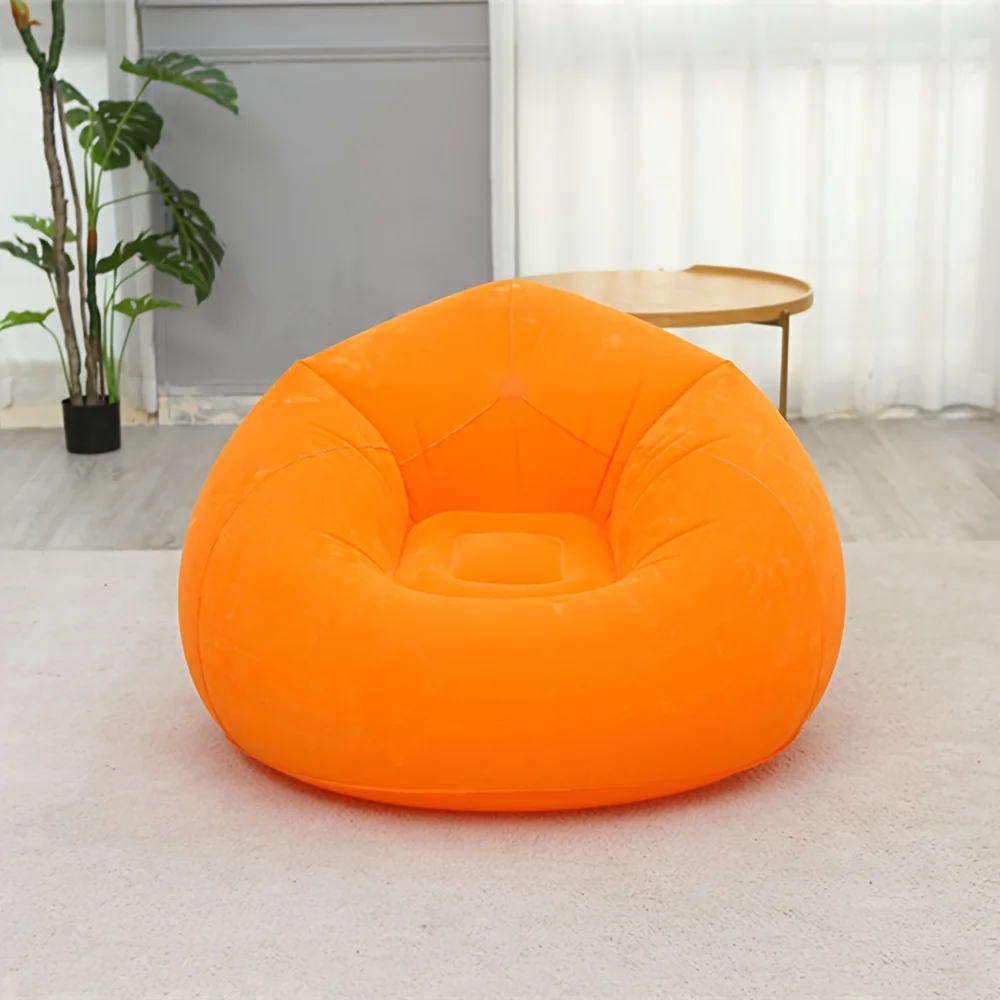 Flocked PVC Inflatable Sofa Chair - Portable Lounge Bed for Office Nap & Outdoor Camping, Photo Props Gift Quick Setup