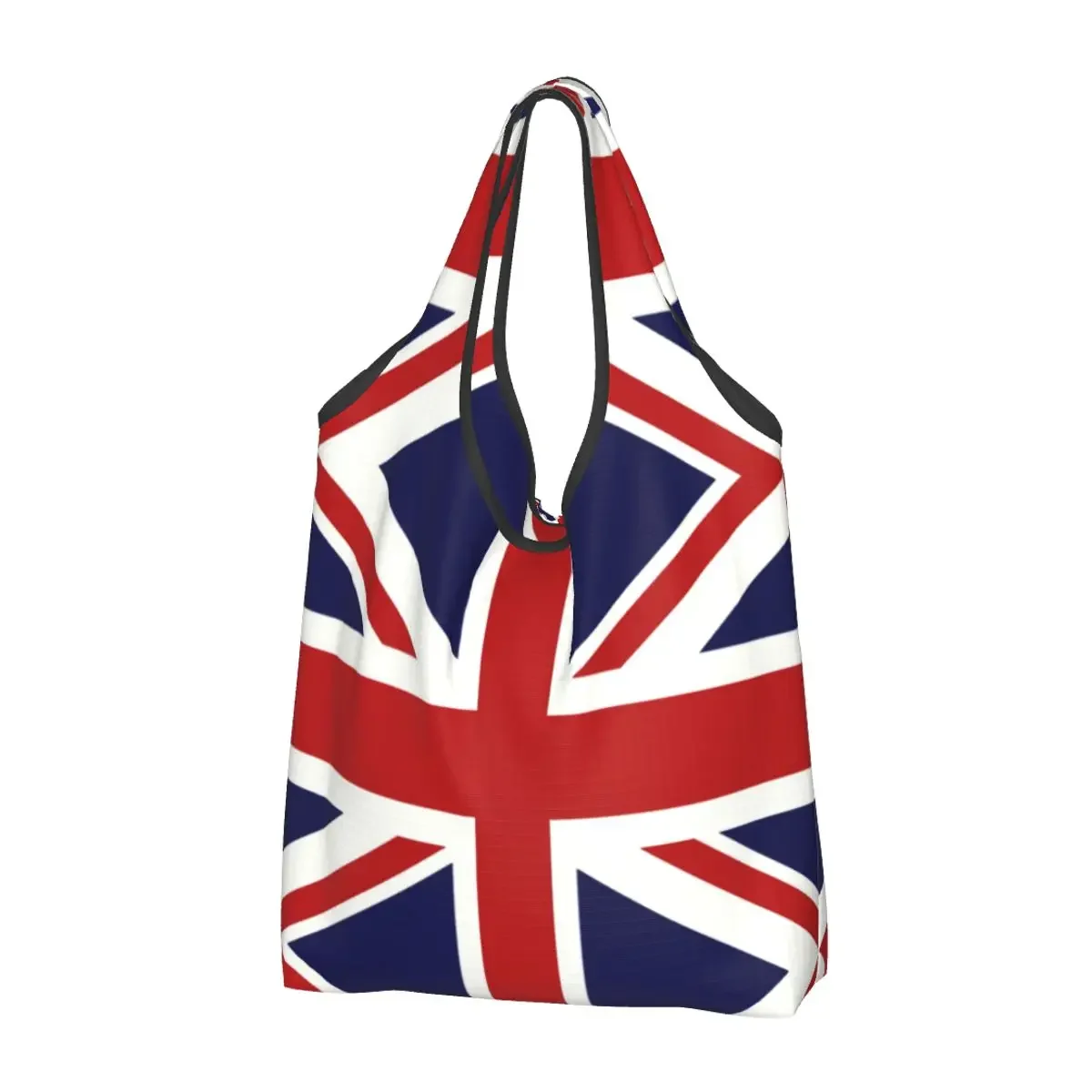 

2025 New Style Custom Union Jack Flag Of The UK Grocery Shopping Tote Bag Women Kawaii Shoulder Shopper Bag Large Capacity Handb