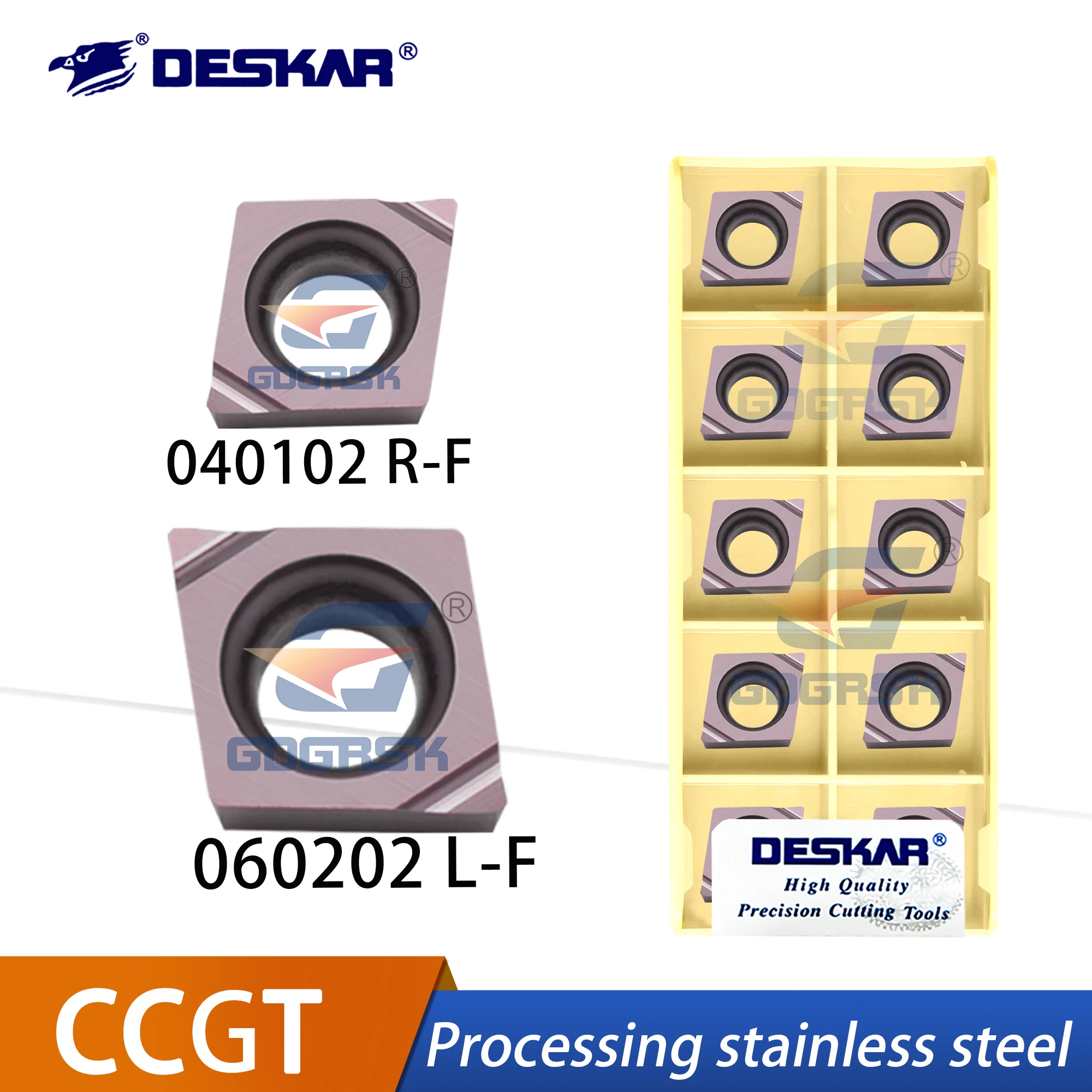 

DESKAR 100% оригинал CCGT060202R-F CCGT060204L-U CCGT09T302R-U CCGT030104L-F LF6018 Внешние круглые режущие инструменты из нержавеющей стали