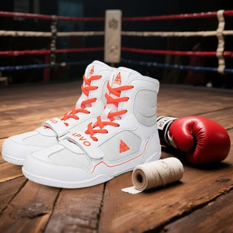 2026 Hot Sale Wrestling Shoes Men Breathable Boxing Sneakers Men Non-Slip Fighting Shoes for Men Mid-Top Man Gym Training Shoe