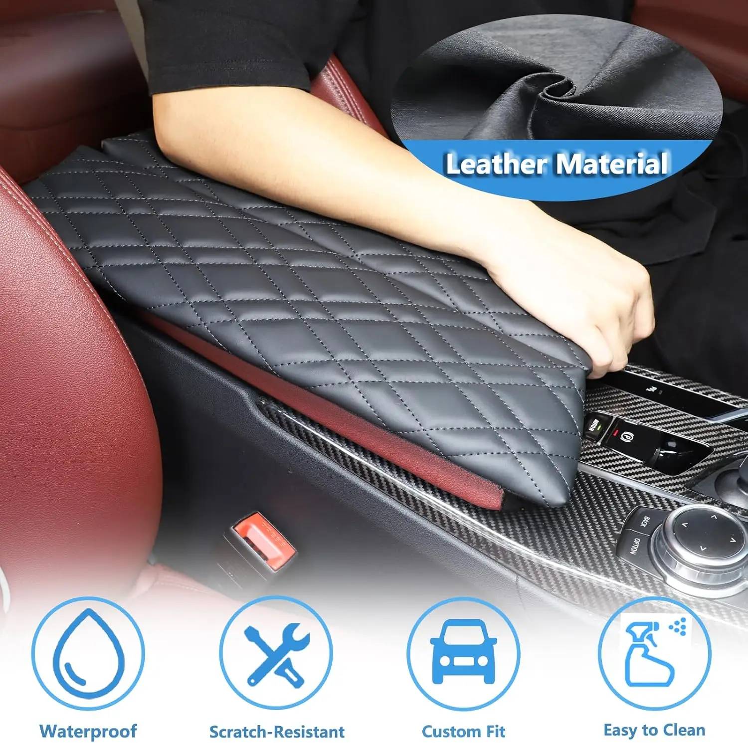 

Left Hand Drive Car Armrest Box Cover Cushion Center Console Armrest Protector Pad For BMW 5 Series G30 G32 6GT 2018-2023