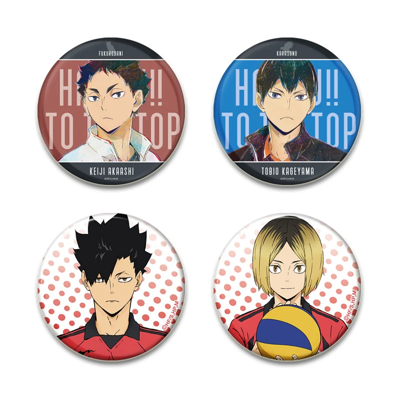 Anime Haikyuu!! Badges on Backpack Accessories Kenma Kozume Round Handmade Pins Cartoon Brooches for Clothes Bag Decor Gifts