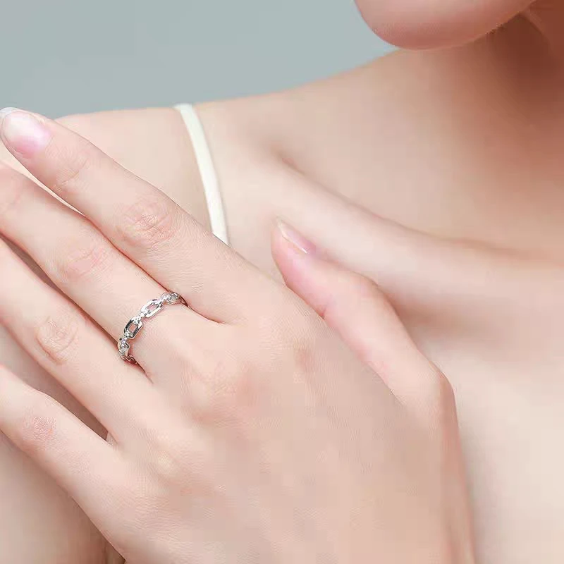 925 Sterling Silver Geometric Clear CZ Ring for Women Exquisite Stackable Finger Rings Wedding Party Statement Jewelry Gift