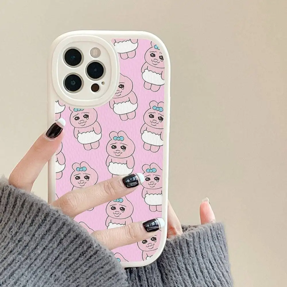 Чехол для телефона O-Opanchus с рисунком U-Usagis для IPhone 16, 15, 14, 13, 12, 11 Pro Max Plus 16E, мягкий кожаный чехол