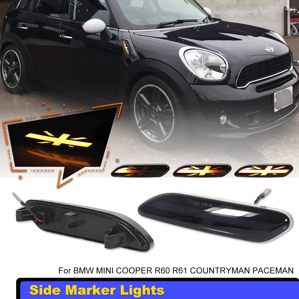 

2pcs Sequential Amber LED Front Side Marker Light For BMW Mini Cooper R60 R61 Countryman Paceman 2011 2012 2013 2014 2015 2016