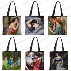 Famous Artist John William Waterhouse Shoulder Bag Religious Goddess Angel Tote Bags Women Large Capacity Handbag Shopper Bags